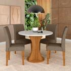 Mesa Redonda Com 4 Cadeiras Pérsia 0,9 Cin/off/capu - Móveis