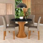 Mesa Redonda Com 4 Cadeiras Pérsia 0,9 Cin/pre/bege - Móveis