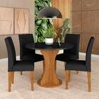 Mesa Redonda Com 4 Cadeiras Pérsia 0,9 Cin/pre/pre - Móveis A