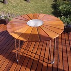 Mesa Redonda Com Cooler  Em Madeira E Alumínio Mmac108