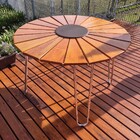 Mesa Redonda Com Cooler  Em Madeira E Alumínio Mmac108