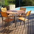 Mesa Redonda Com Cooler Em Madeira E Alumínio Mmac108.m