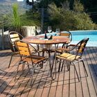 Mesa Redonda Com Cooler Em Madeira E Alumínio Mmac108.m