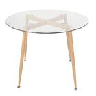 Mesa Redonda Com Tampo De Vidro 100 Cm + 4 Cadeiras Clarice C