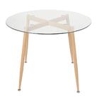 Mesa Redonda Com Tampo De Vidro 100 Cm + 4 Cadeiras Clarice C