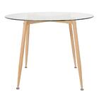 Mesa Redonda Com Tampo De Vidro 100 Cm + 4 Cadeiras Clarice C