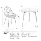 Mesa Redonda Com Tampo De Vidro 80 Cm + 3 Cadeiras Clarice Cl