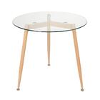 Mesa Redonda Com Tampo De Vidro 80 Cm + 3 Cadeiras Clarice Ne