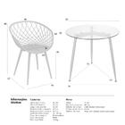 Mesa Redonda Com Tampo De Vidro 80 Cm + 3 Cadeiras Clarice Ne