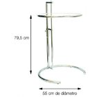 Mesa Redonda Com Tampo De Vidro E Base Cromada 79cm