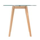 Mesa Redonda Com Tampo De Vidro Leda - 80 Cm