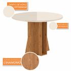 Mesa Redonda Com Vidro 4 Cadeiras Bélgica Cinamo/off Premi/ci