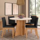 Mesa Redonda Com Vidro 4 Cadeiras Bélgica Cinamo/off Premi/pr