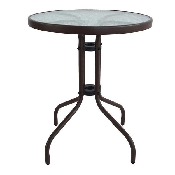 Mesa Redonda De Jardim Rio Marrom 60 Cm