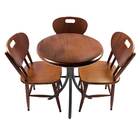 Mesa Redonda De Madeira Pequena Com 3 Cadeiras Para Bar Pub
