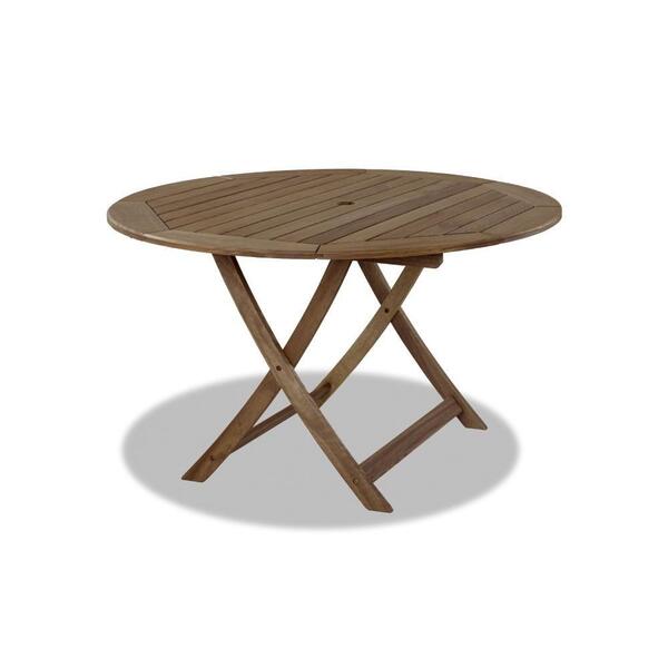 Mesa Redonda Dobrável 100cm Para Área Externa Eucalipto