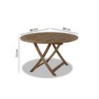 Mesa Redonda Dobrável 80cm Para Área Externa Eucalipto