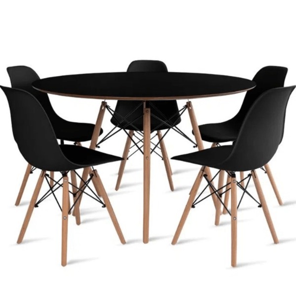 Mesa Redonda Eames 120 Cm + 5 Cadeiras Eiffel Dsw