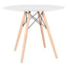 Mesa Redonda Eames 70 Cm + 2 Cadeiras Eiffel Dsw Mesa Branca