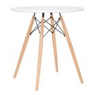 Mesa Redonda Eames 70 Cm Branco + 4 Cadeiras Eiffel Dsw Ambar