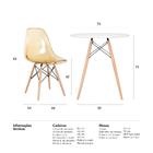 Mesa Redonda Eames 70 Cm Branco + 4 Cadeiras Eiffel Dsw Ambar