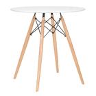 Mesa Redonda Eames 70 Cm Branco + 4 Cadeiras Eiffel Dsw Off-w