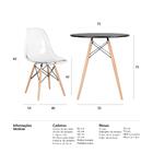 Mesa Redonda Eames 70 Cm Preto + 4 Cadeiras Eiffel Dsw Incolor