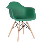 Mesa Redonda Eames 90 Cm Branco + 2 Cadeiras Eiffel Daw Verde