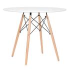 Mesa Redonda Eames 90 Cm Branco + 2 Cadeiras Eiffel Daw Verme