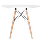 Mesa Redonda Eames 90 Cm Branco + 3 Cadeiras Eiffel Daw Roxo