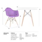 Mesa Redonda Eames 90 Cm Branco + 3 Cadeiras Eiffel Daw Roxo