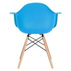 Mesa Redonda Eames 90 Cm Branco + 4 Cadeiras Eiffel Daw Azul