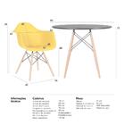 Mesa Redonda Eames 90 Cm Preto + 2 Cadeiras Eiffel Daw Amarelo