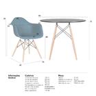 Mesa Redonda Eames 90 Cm Preto + 2 Cadeiras Eiffel Daw Azul P