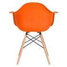 Mesa Redonda Eames 90 Cm Preto + 4 Cadeiras Eiffel Daw Laranja