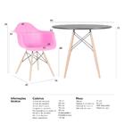 Mesa Redonda Eames 90 Cm Preto + 4 Cadeiras Eiffel Daw Rosa P