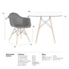 Mesa Redonda Eames Com Tampo De Vidro 100 Cm + 2 Cadeiras Eif