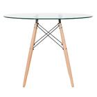 Mesa Redonda Eames Com Tampo De Vidro 100 Cm + 3 Cadeiras Eif