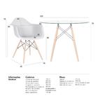 Mesa Redonda Eames Com Tampo De Vidro 100 Cm + 3 Cadeiras Eif