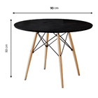 Mesa Redonda Eames Eiffel 90cm - Preta