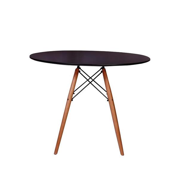 Mesa Redonda Eames Eiffel Wood 100cm - Preta