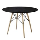 Mesa Redonda Eames Eiffel Wood 100cm - Preta