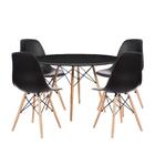 Mesa Redonda Eames Madeira 90 Cm + 4 Cadeiras Eames
