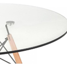 Mesa Redonda Eiffel Eames Tampo Vidro Temperado 90cm Base Mad