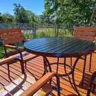 Mesa Redonda Em Alumínio  - Ma84.p