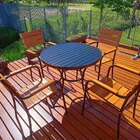 Mesa Redonda Em Alumínio Ripado - Ma97.p