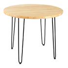 Mesa Redonda Hairpin - 107 Cm - Tampo De Madeira Clara