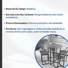 Mesa Redonda Industrial 80cm Preta Tampo Madeira Branco