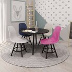 Mesa Redonda Infantil 60cm Pé Palito Betina Preto Fosco / Bra