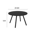 Mesa Redonda Infantil 60cm Pé Palito Betina Preto Fosco / Bra